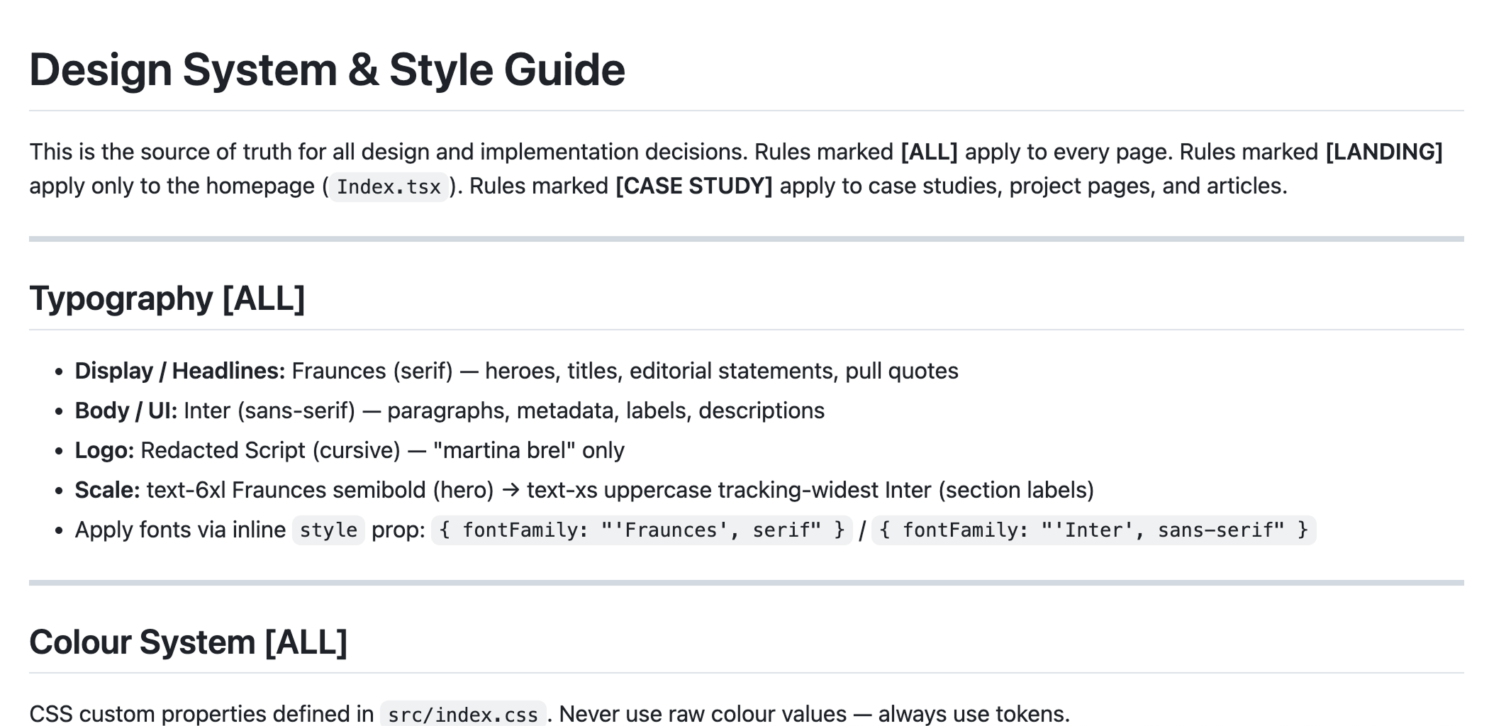 Claude.md design system and style guide